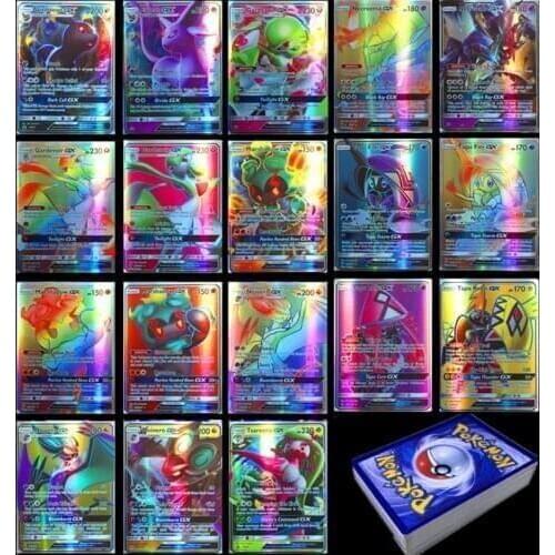 TAKARA TOMY 100pcs 95GX 5MEGA non repeat Shining Cards Game Battle Carte Trading Children Pokemon card Toy