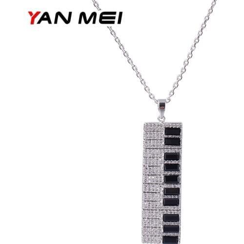 YAN MEI Christmas Jewelry Piano Pendant Necklace Long Necklace Sweater Chain Choker Necklaces GLD1167