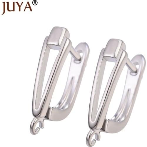 Juya DIY Earring Hooks Sliver Minimalist Jewelry Marking Fashion Earrings for Making Handmade Woman Dangle Earring Accessories