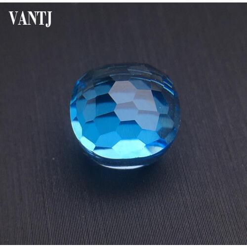 VANTJ Real Natural Blue Topaz Loose Gemstone Candy Brilliant Cut For Silver Gold Ring Mounting Fine Jewelry Women Party Gift