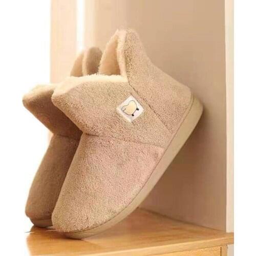 Winter House Plush Shoes Waterproof Anti Dirty Warm Fur Slippers Non-slip Cotton Shoes 2021 New