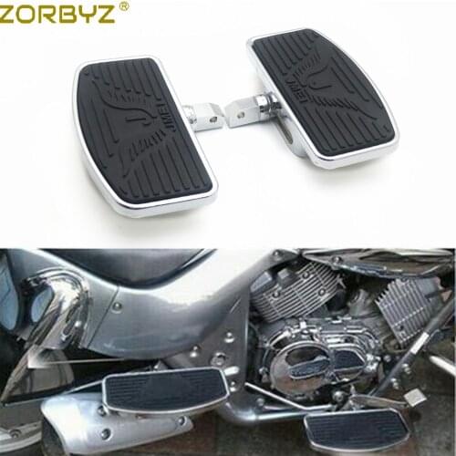 ZORBYZ Motorcycle Rear Passenger Adjustable Floorboard Footboards Footrest Pad For Yamaha Dragstar Vstar XVS400/650