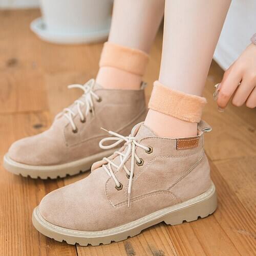 1 Pair Winter Female Velvet Boots Floor Sleeping Socks Thicken Thermal Wool Cashmere Women Warm Socks Wool Socks Size EUR 35-41