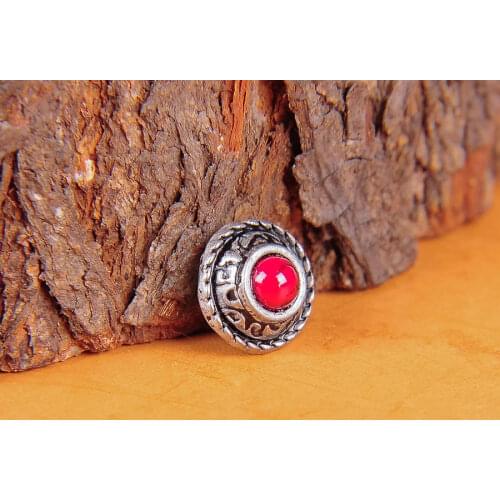 10PC 12MM RED TURQUOISE ANTIQUE SLIVER FLORAL ROPE LEATHER CRAFT BUTTON DECORATION SCREW BACK HORSE SADDLES