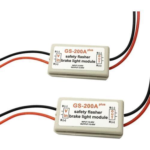 2Pcs 10-30V Car GS-200A Brake Tail Light Flash Strobe Controller Flasher Module LED