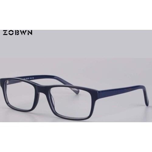 2018 Hot sale squre Eyeglasses retro Glasses Frame Optical Prescription Eyewear Frames Blue Patchwork Glasses business man gafas