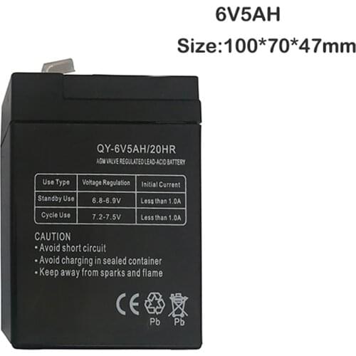 6V5Ah Storage Batteries for Children Electric Car Electronic Said Emergency Lights 6V 5Ah 4Ah Lead Acid Rechargeable Accumulator