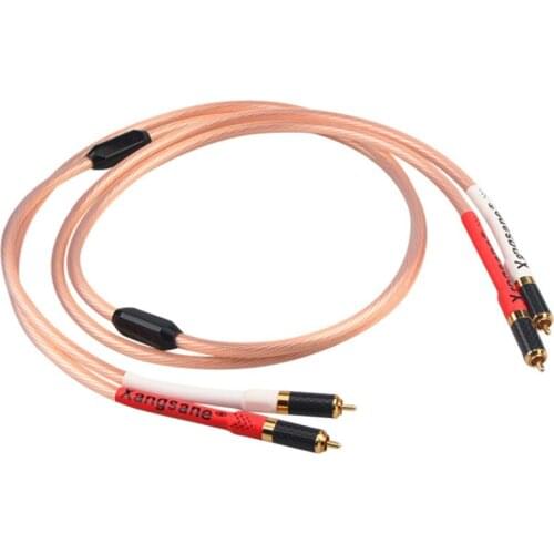 HiFi Audio Line OCC Signal RCA Cable Carbon Fiber Plug Power Amplifier Special Cables - Pair