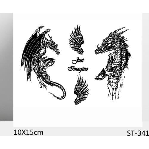 AZSG Ferocious Dragon / Wings Clear Stamps/Seals For DIY Scrapbooking/Card Making/Album Decorative Silicone Stamp Crafts