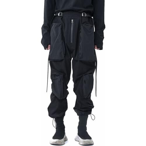 Pupil travel functional pants front multiple 3d pockets techwear ninjawear punk goth aesthetic