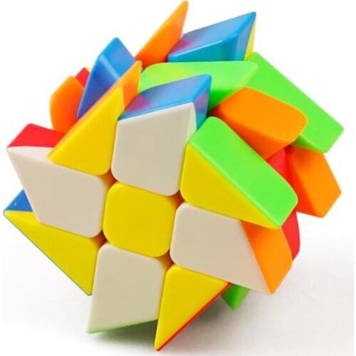 CuberSpeed Windmill 3x3 stickerless bright magic cube Wheel color Fenghuolun 3x3x3 speed cube puzzle