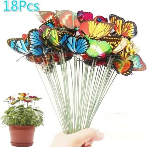 5Pcs / 18Pcs Bunch Butterfly Flower Pot Decoration Garden Flower Pot Colorful Whimsical Butterfly Pile Outdoor Decoration
