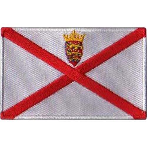 Jersey Islands Flag Patch Made by Twill with Flat Broder and Iron On Backing MOQ50pcs free shipping by Post