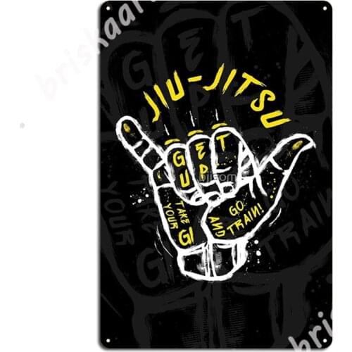 Jiu-Jitsu. Go Train! 2 Metal Signs Cinema Kitchen Club Bar Funny Plaques Tin sign Posters