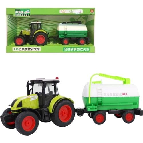 Farm tractor farmer car childrens toy simulation trailer harvester Truck with light and music christmas toys