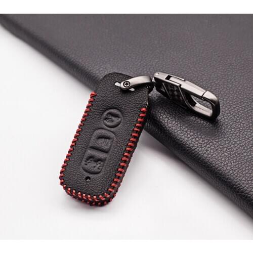 Smooth 100% Leather Key Case Cover For Honda PCX 125 150 SH125 SH300 2016-2020 Super Cub 125 2 Button Key Protect Shell