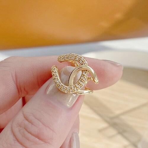 Ins Hot Design Exquisite No Pierced Ears Women Earring Trendy AAA Micro Inlaid CZ Ear Bone Clip Earrings Fashion Jewelry Pendant