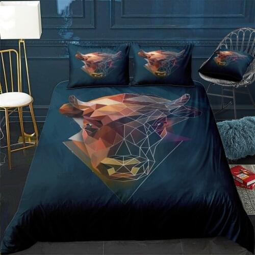 Bison sketch Quilt Cover Pillowcase 3Piece Comforter Bedding Set With Pillow Case Single Double Duvet Cover Home Decora