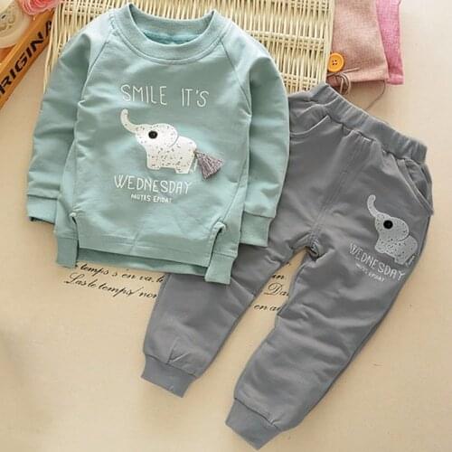 Childrens Suit Fashion Baby Boys Wear Cotton Long-Sleeve Tops and Trousers Sets 2PCS 2-5Years Childrens Clothing Toddler