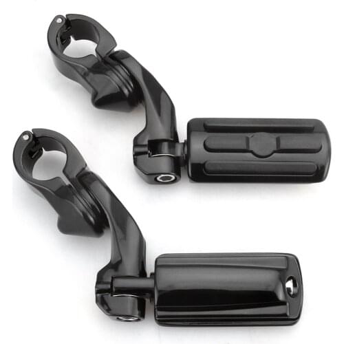 1-1/4" 32mm 1.25" Engine Guard Short Angled Highway FootPegs For Harley 883 1200 dyna softail fatboy street glide