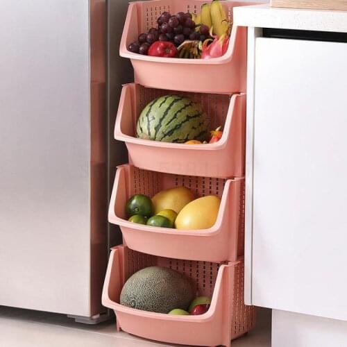 Kitchen Shelf, Floor To Floor Multi-layer Storage Basket, Vegetable And Sundry Shelf, Plastic Household Goods, Complete Storage