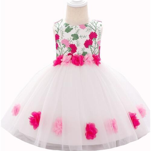 2019 Summer Baby Girl Dresses Toddler Girls Baptism Dresses For Girls Birthday Party Wedding Baby Clothing Kids Flower Dress
