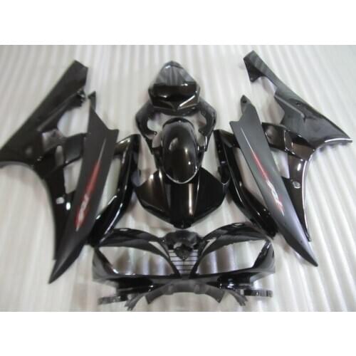 Injection molded high quality fairing kit for Yamaha YZF R6 06 07 glossy black fairings set YZFR6 2006 2007 FS32
