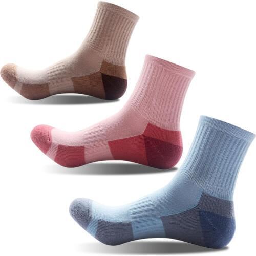 Fashion Stitching Cotton Women Socks Thicken Outdoor sports hiking Deodorant feet Lady socks Student stovepipe socks