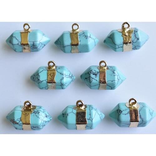 Wholesale 8pcs/lot 2020 trendy crystal pillar shape point Chakra charms pendants for jewelry making free shipping