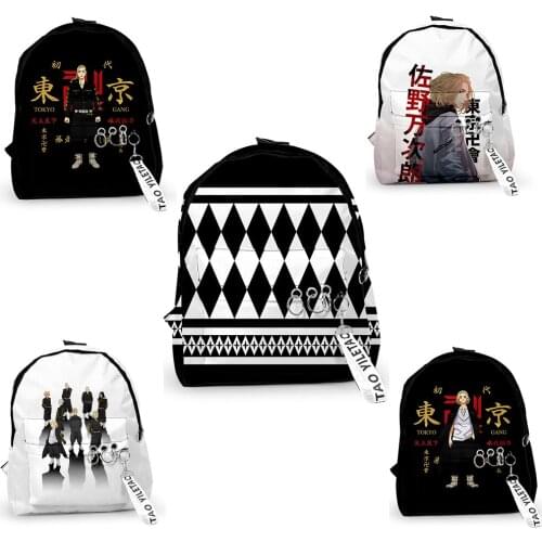 Anime Tokyo Revengers Ryuguji Ken Sano Manjirou 3D Printed Cosplay Backpack Ken Ryuuguuji Casual Canvas School Bag Backpacks
