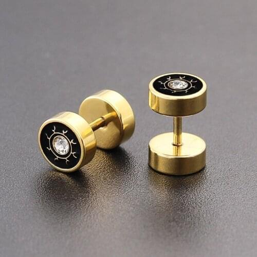 Stud earrings men best friends stainless steel earring women Steel zircon earrings black pircing fashion jewelry men Accessories