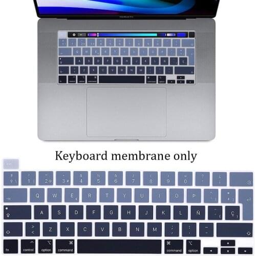 Rainbow Color Silicone Spanish Keyboard Skin Case Cover Film For MacBook New Pro 16 2019 A2141 M1 Chip A2338/A2251/A2289 2020