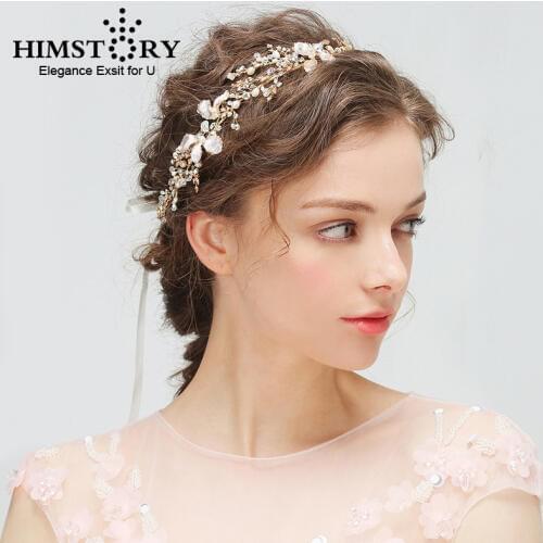 Gold Boho Leaf Hair Tiaras Crown Wedding Headband Rhinestone Bridal Hair Vine Accessories Women Jewelry Headpiece