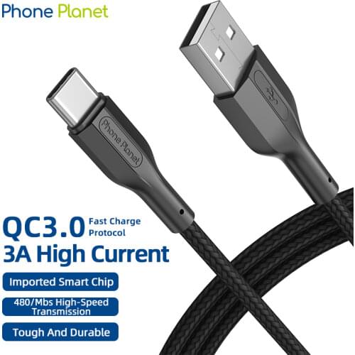 Phone Planet USB Type C Cable 2m For Huawei P40 Pro Mate 30 Xiaomi Samsung Fast Charging Mobile Phone Data Charger Cord Type-C