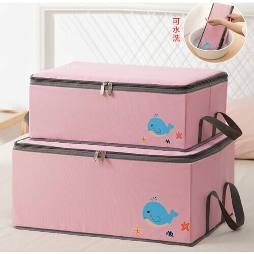 Waterproof Oxford Clothes Storage Box Quilt Pillow Blanket Wardrobe Organizer Portable Household Dustproof Pouch Accessories