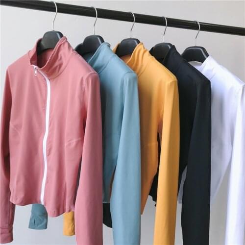 Women Sport Jacket Women Long Sleeve Zip Fitness Yoga Shirt Top Workout Gym Activewear Sport Running Coats Training Clothes