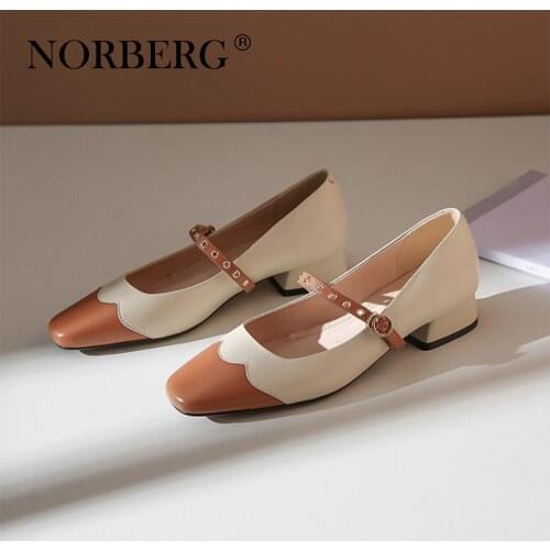 2021 Spring Mary Jane shoes Studded Pumps Round head womans shoes Genuine Leather Round head women shoes