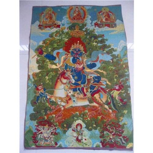Golden silk embroidery thangka exorcism guanyin Buddha in Tibet and Nepal