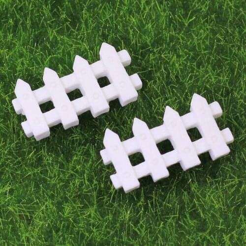100/50pcs Cute Resin White Fence Simulation Miniature Art Flatback Cabochon DIY Craft Decoration