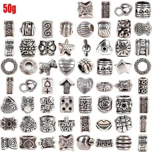 50g (about 180pcs) Wholesale Tibetan Silver Metal Spacer Beads for Jewelry Making Metal Spacers Beads Findings for Bracelet