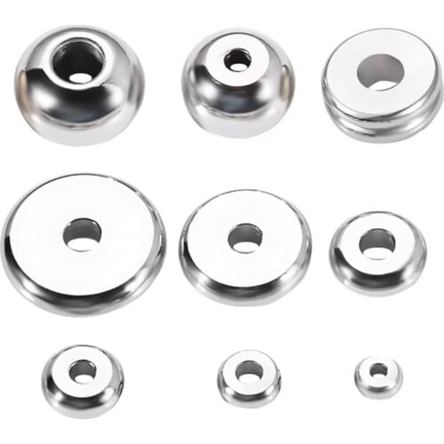 50pcs/lot Stainless Steel Silver Color Spacer Beads Loose Charm Beads for DIY Charm Bracelets Necklace Jewelry Findings