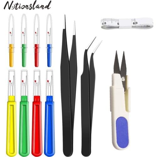 6Pcs/set Sewing Seam Ripper Kit Thread Remover &Yarn Thread Cutter Soft Tape Measure Tweezers DIY Sewing Tools Handmade Craft