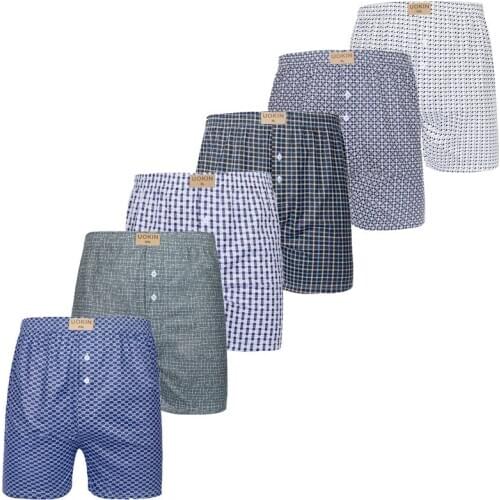 6PCS/Lots Men Arrow Panties Loose Casual Shorts Calzoncillo Sports Breathable Underwear Cueca Masculina Boxer Trunks Plus Size