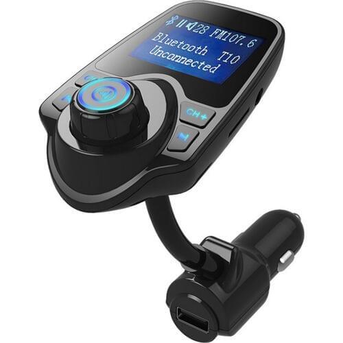 Haina Bluetooth Car Charger Wireless Transmitter Dual USB MP3 Player FM Current Voltage Display T10