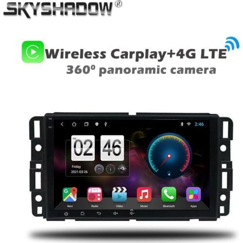 Wireless Carplay 8" IPS Android 10.0 6GB+128GB Car DVD Player GPS Map WIFI Bluetooth 5.0 RDS Radio For GMC Yukon Tahoe 2007-2016