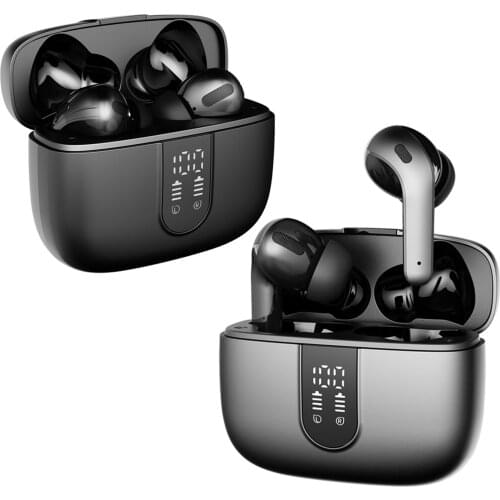 Wireless Earbuds LED Display with Microphone Hi-fi Stereo Earphones for Game Running