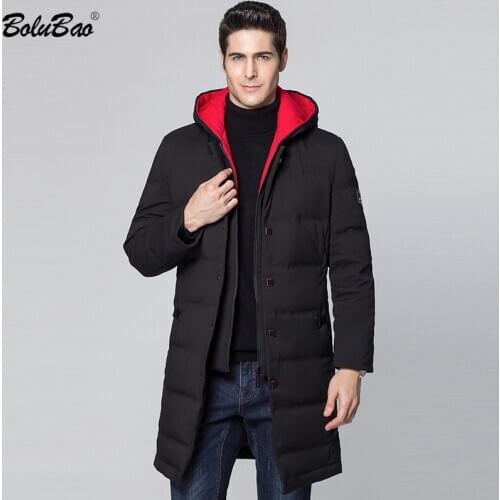 BOLUBAO Men Long Parkas Coats Brand Mens Thick Fleece Warm Cotton Clothes Outdoor Built Pocket Hooded Parka Overcoat Male
