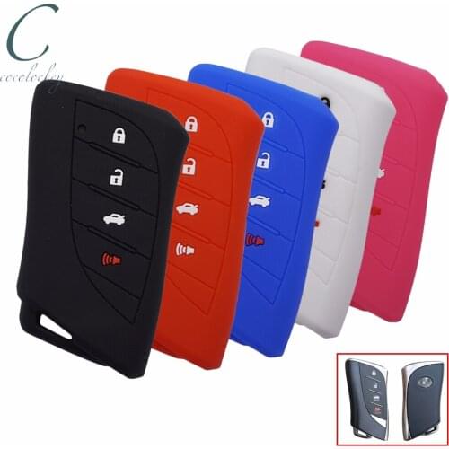 Cocolockey Silicone Cover Car Key Fob Case Fit for lexus ls500 ls500h lc500 lc500h 4 buttons Smart Key 2018 2019 Car Styling