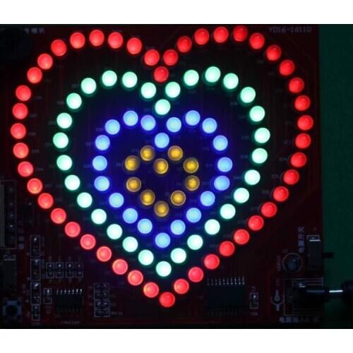 LED heart-shaped display Electronic DIY kits Soldering Kits DIY Brain-training Toy