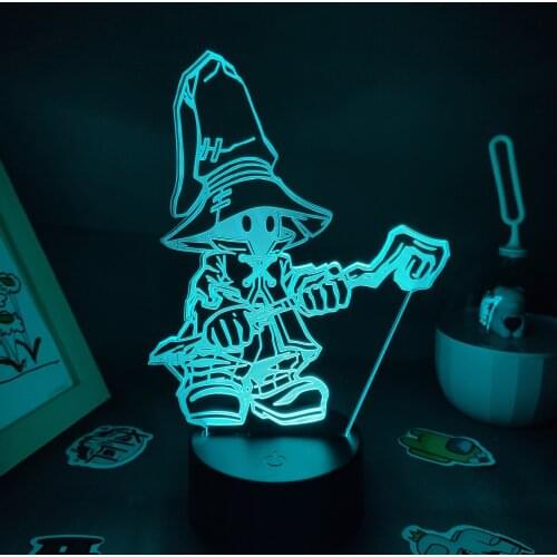 Final Fantasy Game Figure Vivi Ornitier Lava Lamp 3D Led RGB Battery Changing Night Lights Gaming Room Table Colorful Decoration